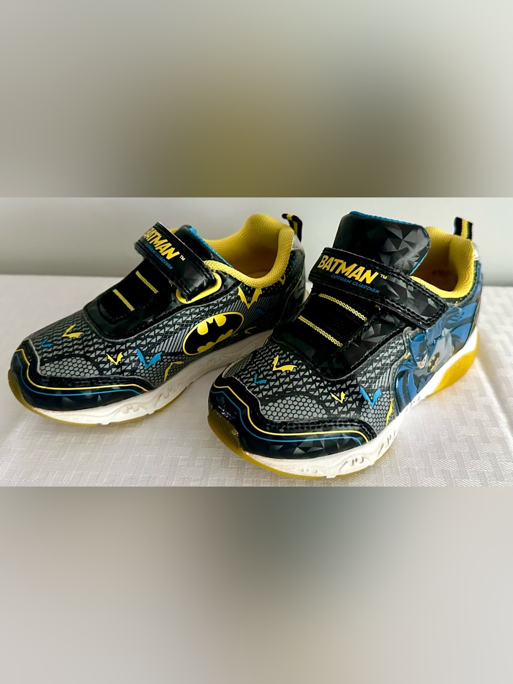 Batman Gotham Guardian Light-Up Sneakers Toddler Size 9 Hook & Loop Shoes